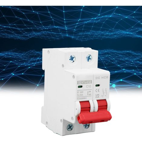 Le nouveau disjoncteur miniature DZ47s-63Z C10 2P est un disjoncteur miniature CC 500 V pour les systèmes photovoltaïques solaires, 10 A, monté sur rail DIN, avec une capacité de coupure basse tension (1/5)