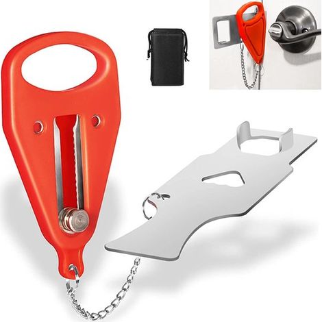 Chaîne de sécurité pour porte, verrou de porte robuste et durable, verrou de porte portable supplémentaire, verrou de sécurité pour la maison, verrou de porte de casier (1/4)