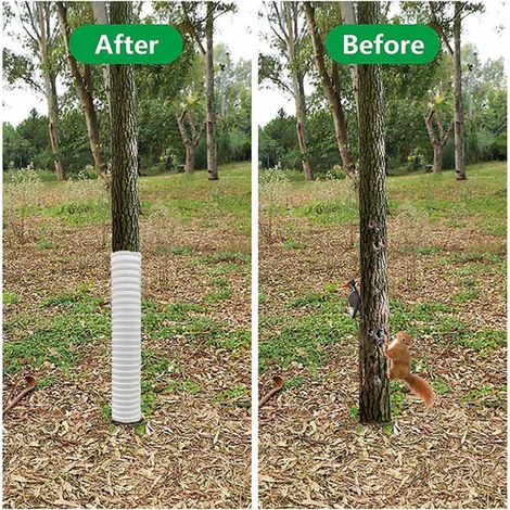 Protecteur de Tronc pour Arbres [Arbre Garde] [Modèle P40] en Plastique Recyclable 40cm x 4.8cm Lot 4Pièces pour Protéger contre Cerfs et Rongeurs (1/4)