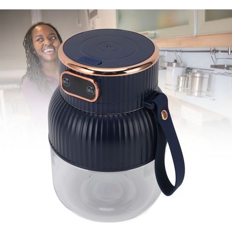 Batidora eléctrica portátil, desmontable, con gran capacidad de 600 ml, de color azul, multifuncional para reuniones y uso familiar. (1/5)