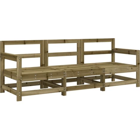 Juego de muebles de jardín 3 pzas madera de pino impregnada vidaXL