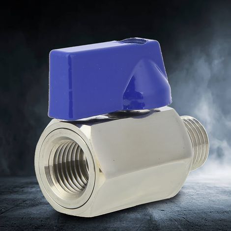 Vanne à bille d'arrêt 2 voies mâle/femelle en acier inoxydable BSPP pour raccordement de tuyauterie d'eau (Type A) (1/5)
