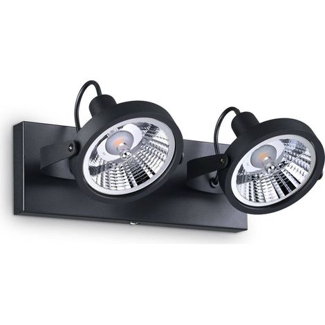 Ideal Lux Glim - Lámpara de techo 2 luces Negra