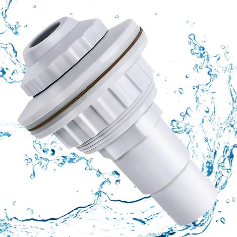 1 Buse d'entrée de piscine, raccord tuyau 32 mm, 38 mm, ABS, pour piscine hors sol (1/5)