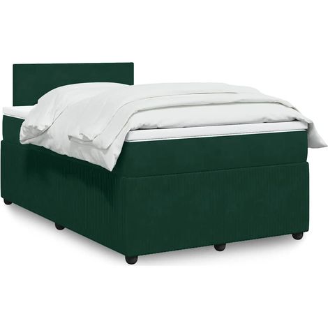 Boxspringbett mit Matratze Dunkelgrün 120x200 cm Samt (1/5)