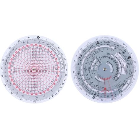 Règle à calcul circulaire en plastique étanche pour calculateurs de navigation et de vent et de vitesse (1/5)