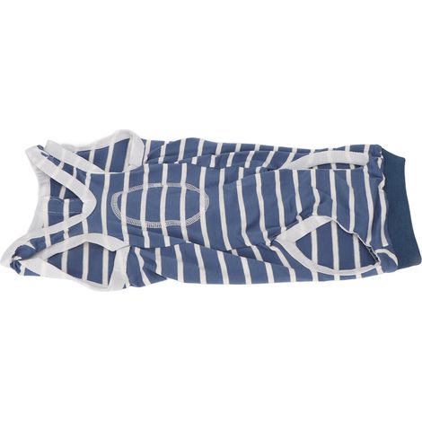 Dehnbarer, atmungsaktiver Hunde-Genesungsanzug mit verstellbarem Kragen und Streifen, ideal nach Bauchoperationen (Größe 2XL). (1/5)