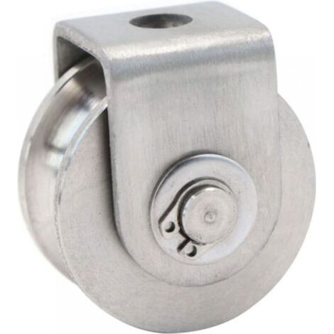 Single Pulley, Stainless Steel Cable Pulley, Lifting Pulley, Climbing Pulley, Loading Roller Pulley, Lifting Pulley Capacity 30kg - 1pcs Silver (1/5)