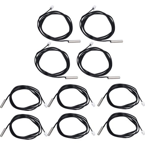10 Stück Thermistor-Sensor NTC Temperaturfühler 5x25mm zylindrischer Kopf zur Messung 10K B3435 (1/5)
