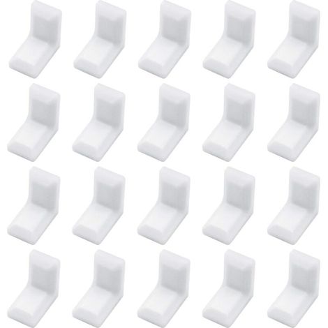 Lntyq Ensemble de 40 supports d'angle en acier galvanisé en forme de l pour armoires, étagères (1/5)