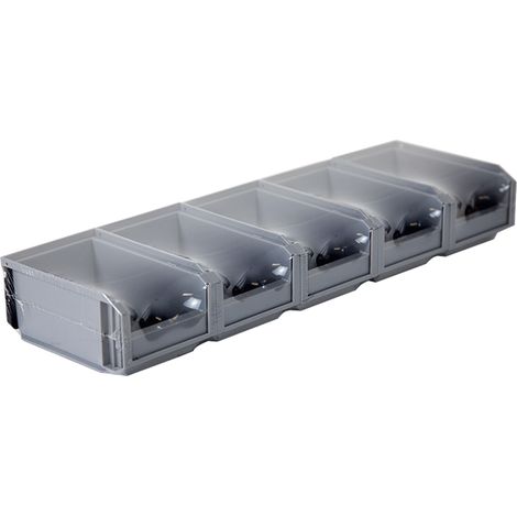 Lot de 5 Bacs European 1L Gris avec Barre - 5015087