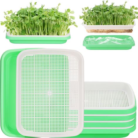 5 Pieces Germination Tray, Seed Germination Trays, Seed Germination Kit, Germination for Germination Seeds, Seed Germination Tray for Planting Beans, Soy Sprouts and Sprouts Mungo Bean (1/5)