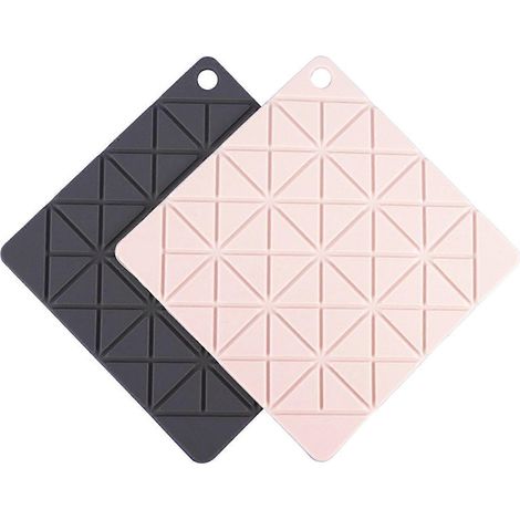 Support de casseroles en silicone (lot de 2) - Dessous de plat antidérapant, flexible et résistant à la chaleur - Accessoires de cuisine (1/5)