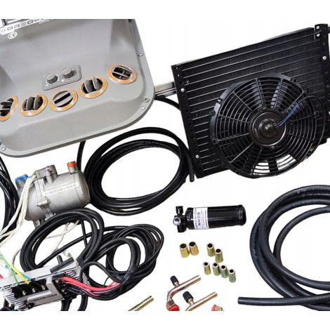 Kit de climatisation universel électrique 12V/24V pour moissonneuse-batteuse GAZ R134A - XD/2MM (1/5)