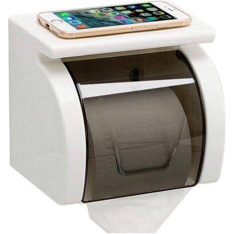 Porte-papier toilette adhésif puissant, sans perçage, accessoire de salle de bain, étanche et résistant à la poussière (1/4)
