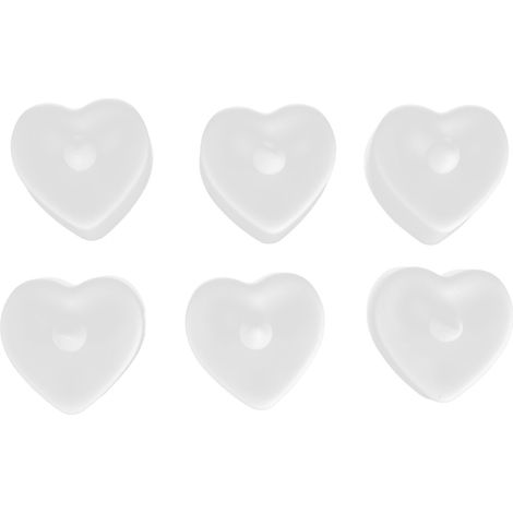 Lot de 6 bougies LED en forme de cœur pour la décoration de table lors de mariages et fêtes. (1/5)