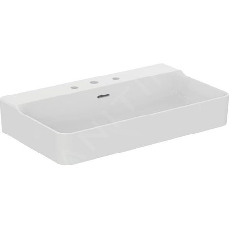 Ideal Standard Conca Ceram - Lavabo 800x450 mm, avec trop-plein, 3 trous pour robinet, blanc T379301 (1/5)
