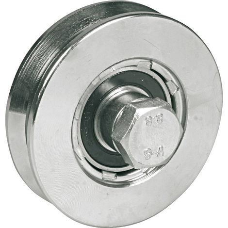 Roue à gorge en V diamètre 120x32mm vis 14x70mm - AVL - 916120Y/2 (1/2)