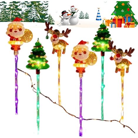 Guirlandes Solaires sur Piquet de Noël - Décoration d'Extérieur pour Jardin (1/5)