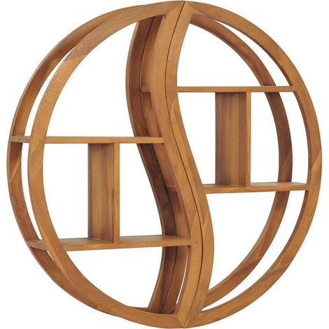 Étagère murale Étagère de Rangement - Meuble de rangement Yin Yang 100x20x100 cm Bois de teck massif BV758204 - BonneVie (1/5)