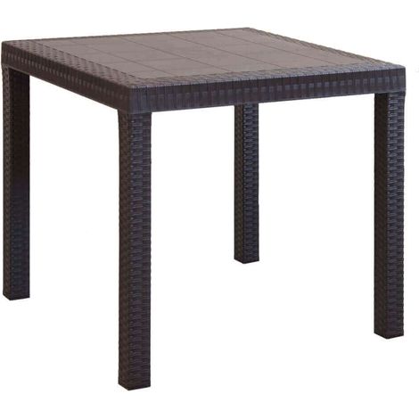 Tavolo Dallas 80x80x74 h cm in Wicker Marrone (1/5)