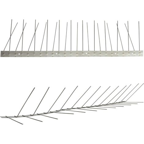 3 mètre (6 x 0,5 m) pics anti pigeon pour gouttière 2 rangées V2A Titan - solution de qualité pour contrôle des oiseaux pointes en acier inoxydable de contrôle des oiseaux (1/3)