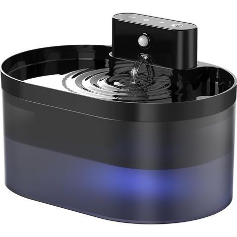 Fontaine à Eau sans Fil pour Chat - Distributeur Automatique d'eau pour Animaux 2.2L Rechargeable avec Détecteur de Mouvement - Fontaine pour Chats d'Intérieur (1/5)
