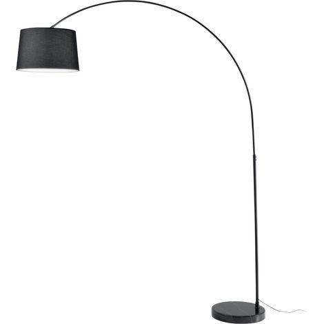 "Piantana curva DREAM in metallo nero con base in marmo" (1/2)