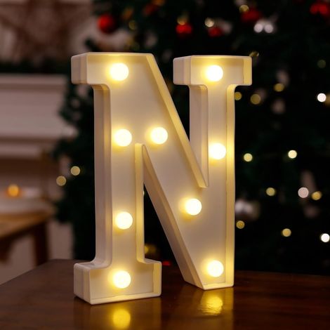 Luminaire Alphabet - Guirlande Lumineuse LED Avec Lettres - Décoration Festive Intérieure Extérieure - 1 Pièce (1/2)