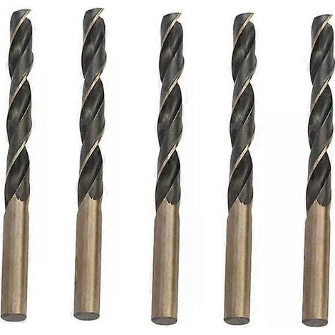 Jeu de forets hélicoïdaux de 14 mm - Acier rapide 4341, 5 pièces, Noir/Jaune (1/5)