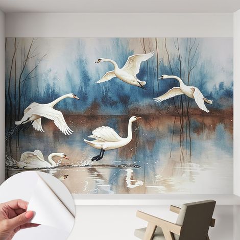 Carta da parati adesiva - fotomurale - facile da applicare - per la soggiorno - camera da letto - Uccelli in volo 152x104 cm (1/5)