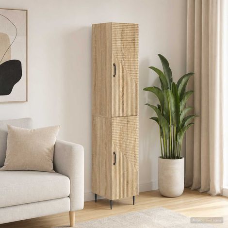 vidaXL Schrankset 2 pcs Sonoma-Eiche 33 x 34,5 x 89,5 cm Holzwerkstoff (1/5)