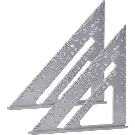2 Stück 7-Zoll-Winkelmesser aus Aluminiumlegierung, Dreieck-Winkelmesser, Messwerkzeug für Holzbearbeitung (1/5)