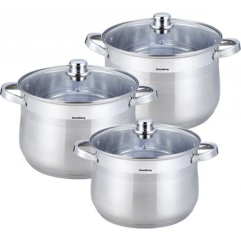 Set aus 3 großen Klausberg-Töpfen 7+8,6+10,7L KB-7177 (1/2)