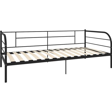 Maison Exclusive - Tagesbett-Rahmen Schwarz Metall 90×200 cm (1/5)