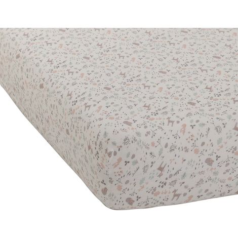 Drap housse en jersey imprimé esprit enchanté Lilas 70x140 cm