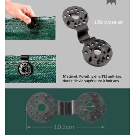 100pcs Sturdy and Practical Fixing Clips for Fabric Privacy Screens and Greenhouse Sunshades (1/4)
