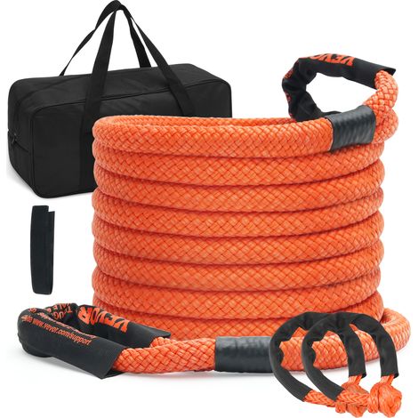 VEVOR Corda da Traino per Recupero Cinetico, Cinghia da Strappo Fuoristrada per Carichi Pesanti Fuoristrada, 22,225 mm x 9,1 m, 13871 kg, Nylon, Cinghia per Strappi Resistente Jeep Auto Camion SUV