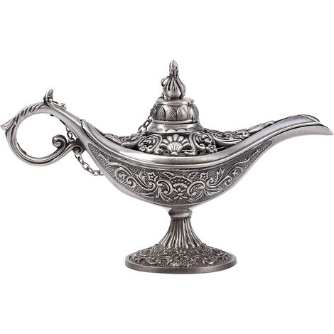 lampe à huile décorative en alliage de zinc, pot magique en métal sculpté ajouré, objet de décoration pour la maison. (1/5)