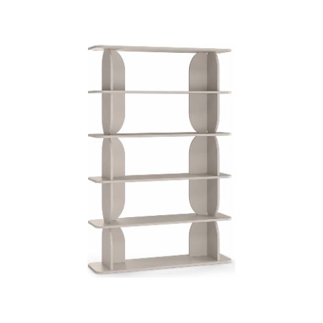 Libreria Contemporanea Con 5 Ripiani A Giorno Design Minimal In Melaminico Per Soggiorno Salotto Studio Corridoio Zona Living E Ufficio 120 X 181.5 X 34 Cm Cashmere (1/5)