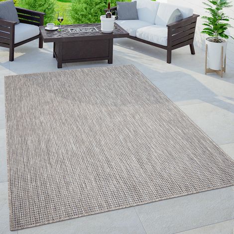 Paco Home Tappeto Cucina Da Esterno Salotto Balcone Terrazo Boho Monocolore Screziato 80x250 cm, Blu