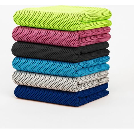 Serviette de sport rafraîchissante en polyester de haute qualité et brocart de soie glacée, séchage rapide.