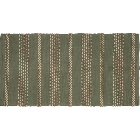 Tapis décoratif en coton et jute vert kaki 70x140 cm - Atmosphera, créateur d'intérieur (1/2)