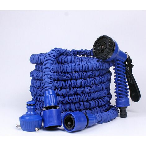 Tuyau D’arrosage Extensible 15M/50FT Tuyau d'arrosage Flexible Tuyau Rétractable Raccords avec 7 Fonction Pistolet pour Irrigation et Nettoyage du Jardin (15m) (1/5)