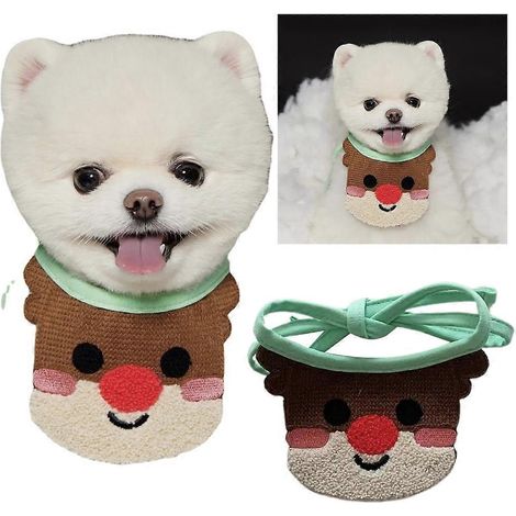 Bandana coloré pour chat ou chien, serviette de salive mignonne, collier pour chat style festival - motif élan (1/4)