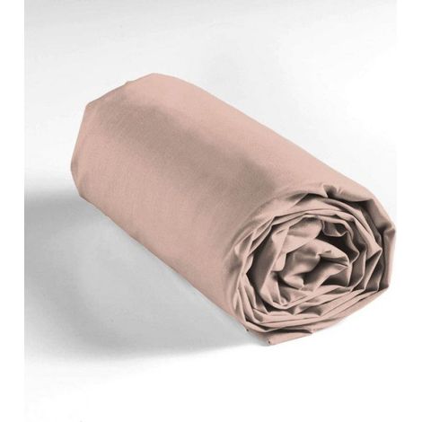 Drap housse 180x200 cm - Bonnet 30 cm - 100% coton - Rose (1/5)