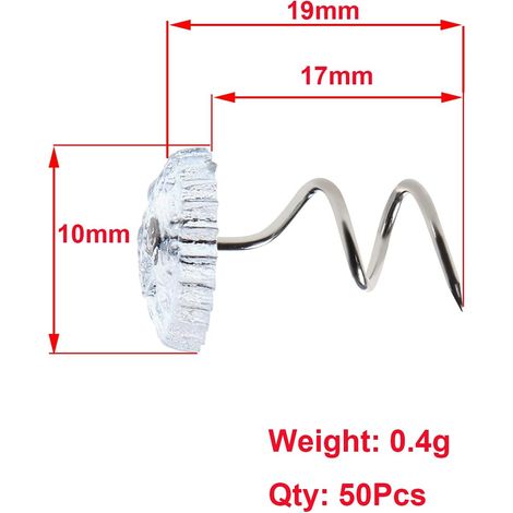 50 punaises torsadées, fixation pour housses de canapé et de lit, tête transparente motif floral, acier inoxydable, antidérapantes (1/5)