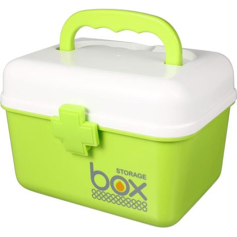 Coffre-fort pour médicaments avec poignée, boîte de rangement verrouillable, coffre-fort portable, grande boîte de rangement avec serrure (1/5)