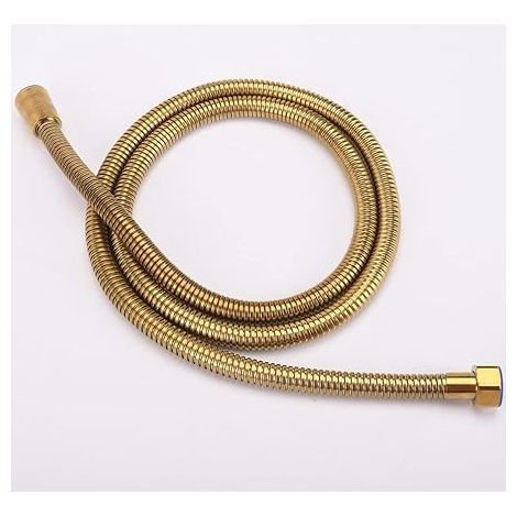 Tuyau de douche en acier inoxydable doré, 2 m, anti-torsion, étanche, raccord universel G½", 1 pièce