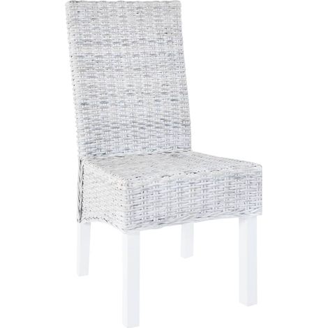 Maison Exclusive - Sedie da Pranzo 2 pz Marrone Chiaro in Rattan Kubu e Mogano